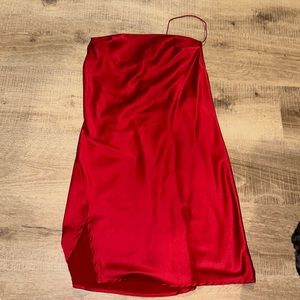 Red silk dress